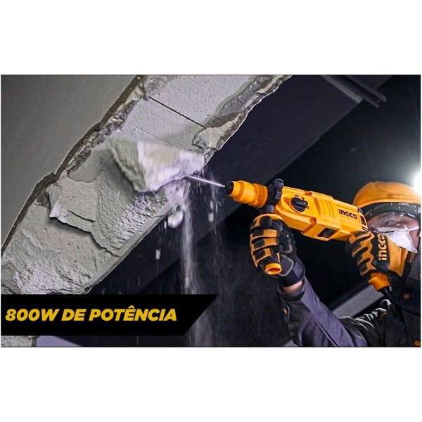 MARTELETE COMBINADO SDS PLUS COM MANDRIL DE TROCA RÁPIDA INGCO 800W 220v  - COD.RGH9028-29