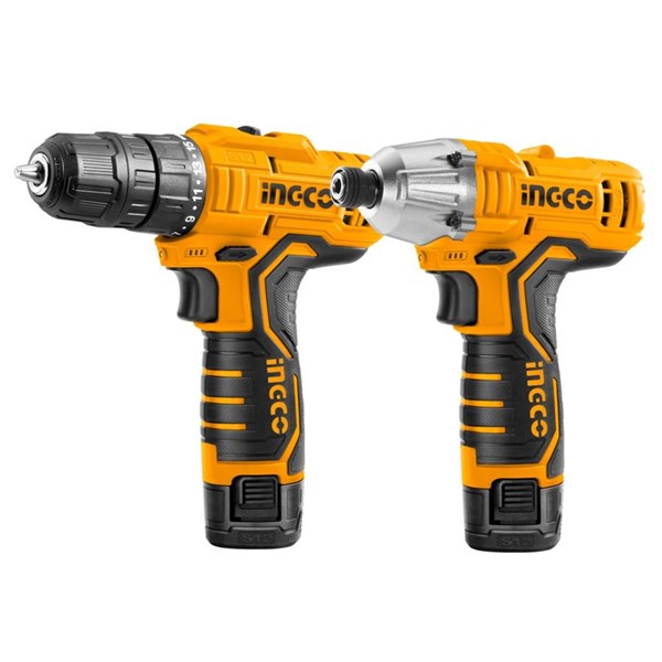 COMBO 4 - PARAFUSADEIRA DE ENCAIXE SEXTAVADO 1/4 E FURADEIRA  3/8” À BATERIA 12 V - COD. CKLI1201-9