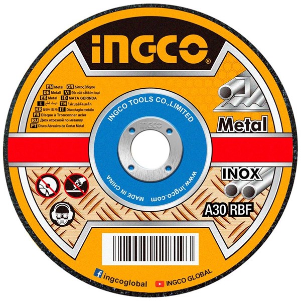 DISCO DE CORTE PARA METAL INGCO 7" (180MM X 1.6MM X 22.2MM) - COD. MCD161801