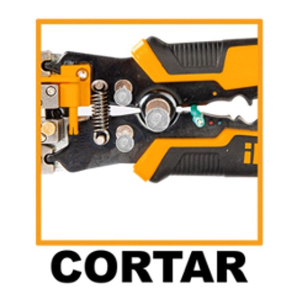 ALICATE AUTOMÁTICO 4 EM 1 PARA ELETRICISTA - DETECTOR DE TENSÃO INGCO 8.1/4’’  -  COD. HWSP102429