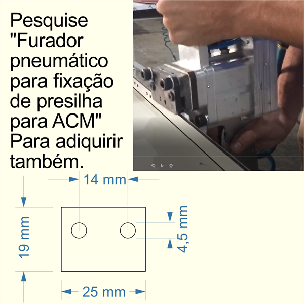 Presilha para fixação de placa de ACM - 19x25mm Com 2 furos. Pacote com 1000 un - Ril Fix