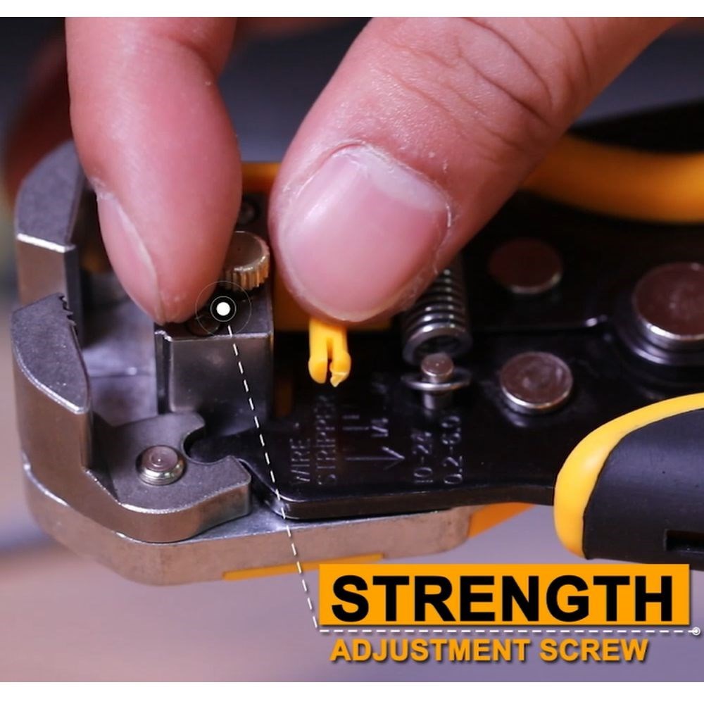 ALICATE AUTOMÁTICO 3 EM 1 P/ ELETRICISTA - CORTAR, DECAPAR E CRIMPAR INGCO 8.1/4’’ - COD. HWSP102418