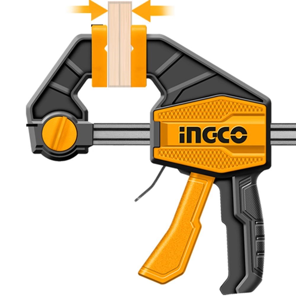 GRAMPO TIPO SARGENTO DE APERTO RÁPIDO INGCO 63X300MM (12") 60KG - COD.HQBC01602 