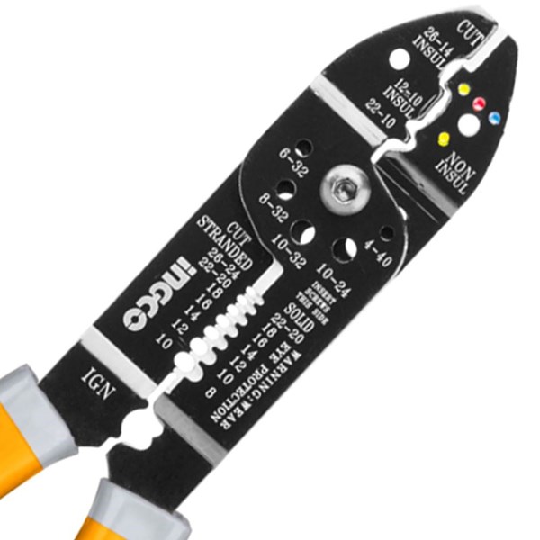 ALICATE 3 EM 1 - CORTAR, DECAPAR E CRIMPAR INGCO 8.1/2” - COD. HWSP851