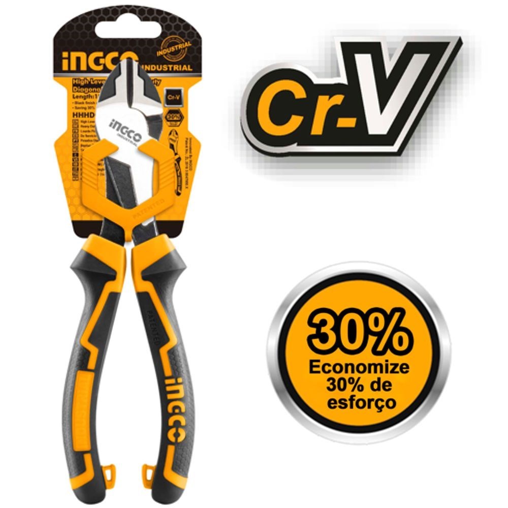 ALICATE DE CORTE DIAGONAL DE ALTA PERFORMANCE INGCO 7” (SERVIÇO PESADO) - COD. HHHDCP28180