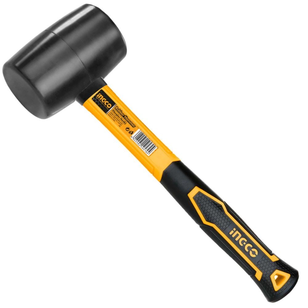 MARRETA DE BORRACHA INGCO COM CABO DE FIBRA E EMBORRACHADO INGCO 450g. - COD. HRUH8216 