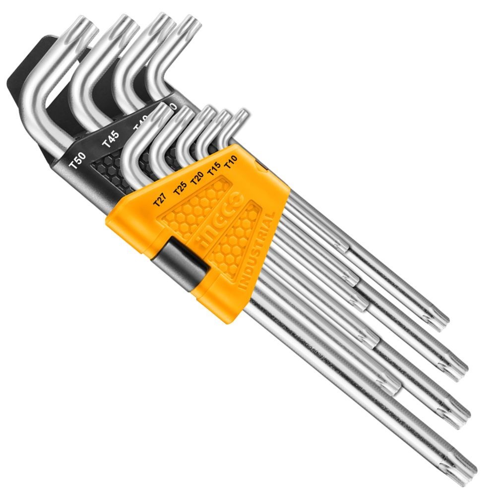 Jogo de chaves Tork Ingco T10 a T50 c/ 9 peças - Cod. HHK13091