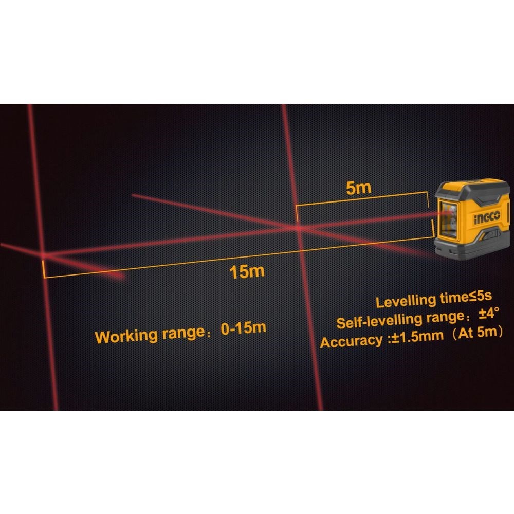 NÍVEL À LASER INGCO 15M - COD. HLL156508
