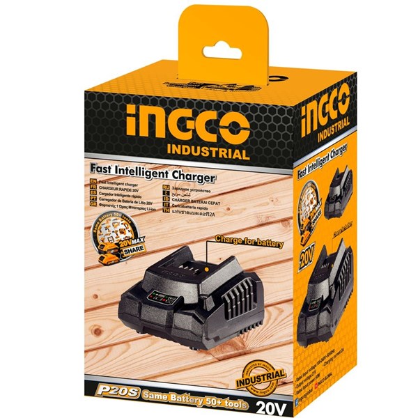 CARREGADOR DE BATERIA INGCO ÍON-LÍTIO INTELIGENTE 20V BIVOLT  - COD. FCLI2001-9