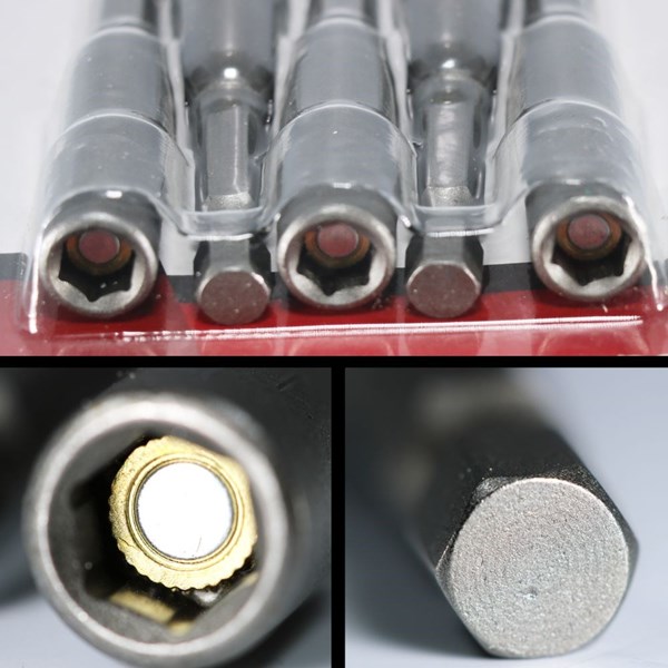 Soquete Imantado - Sextavado 1/4 - Kit c/ 5 peças - Cod. CTP93800014-1