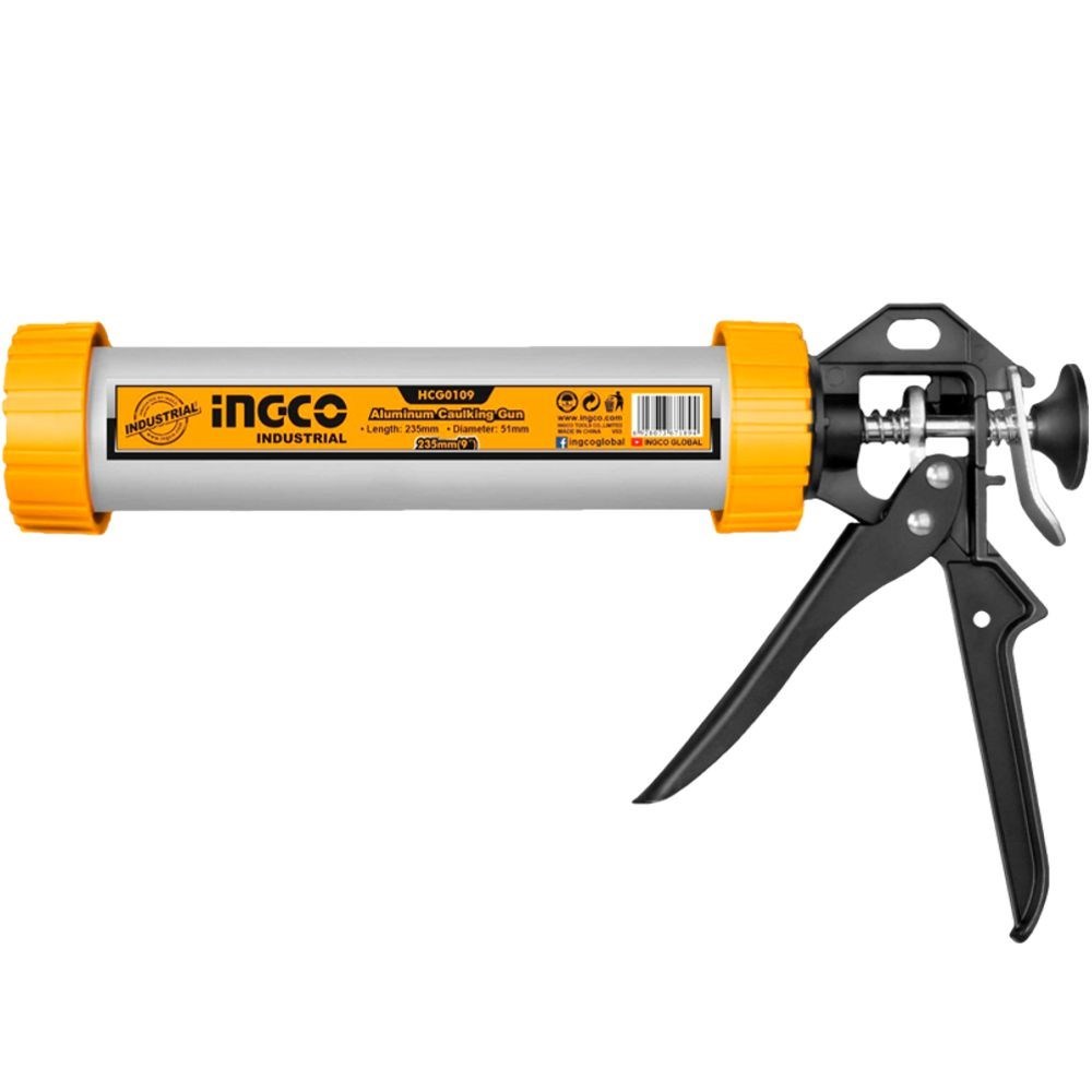 APLICADOR TUBULAR DE SILICONE EM ALUMÍNIO INGCO 9” - COD. HCG0109