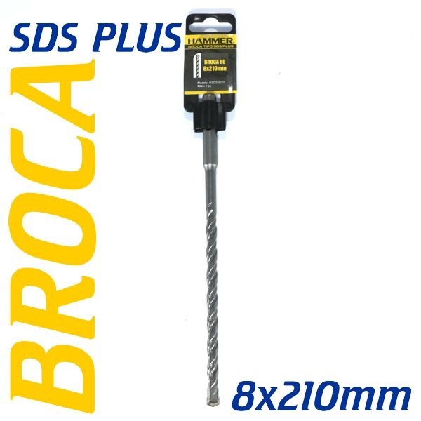 Broca SDS Plus - 8 x 210mm - Hammer - 1 unidade - Cod. GYBSDS8210