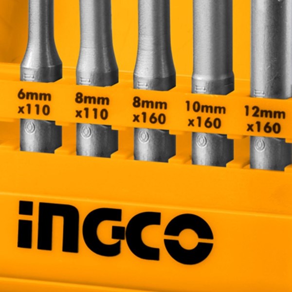 JOGO DE BROCAS SDS PLUS COM ESTOJO INGCO COM 5 PEÇAS - COD. AKD2052