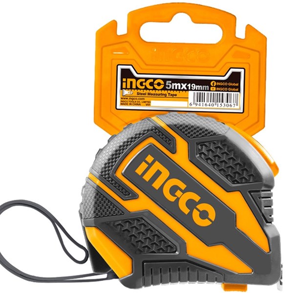 TRENA EMBORRACHADA COM BOTÃO DUPLO E COM AUTOTRAVA INGCO 5M X 19MM - COD. HSMT08519