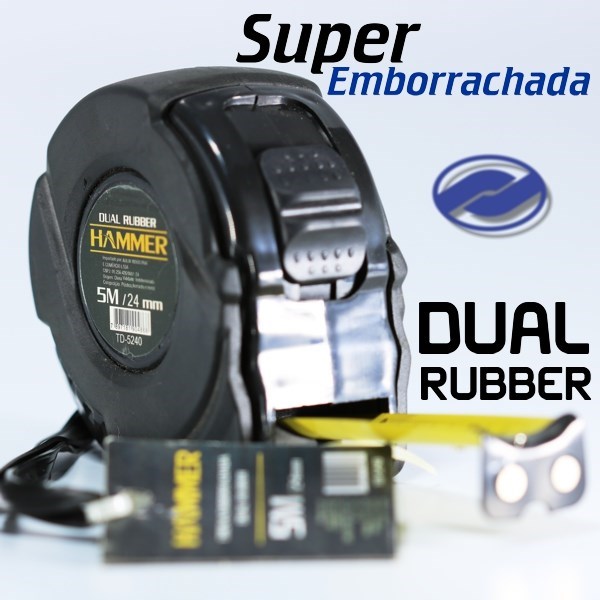 Trena Emborrachada Hammer Dual Rubber - 5M x 24mm - Cod. GYTD5240