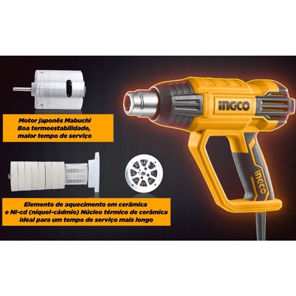 SOPRADOR TÉRMICO 3 ESTÁGIOS INGCO 2000W - COD. HG200028-9