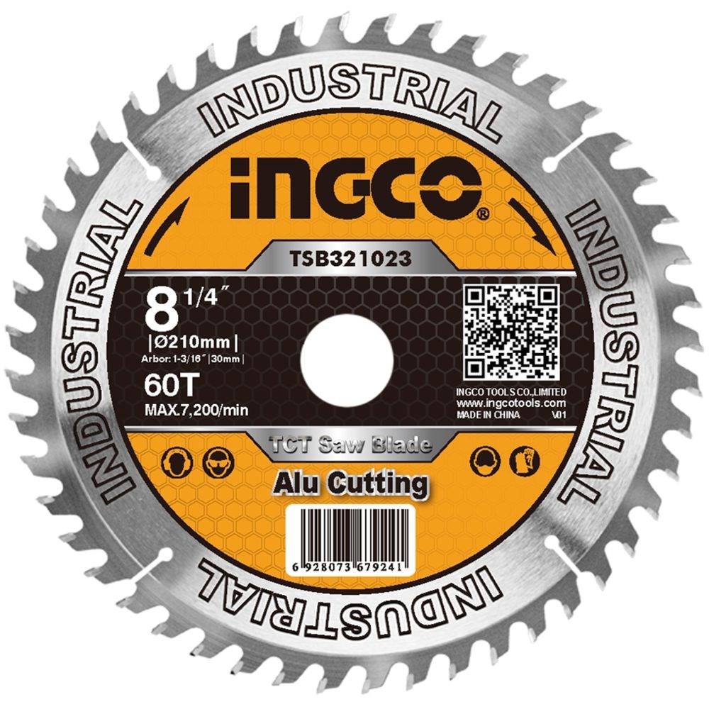 DISCO DE SERRA - VÍDEA TCT INGCO 8.1/4" (210MM X 30MM) 60 DENTES - COD. TSB321023 