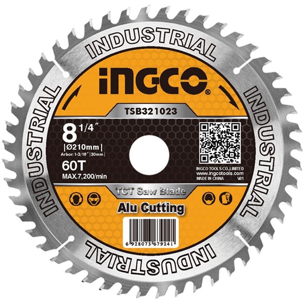 DISCO DE SERRA - VÍDEA TCT INGCO 8.1/4" (210MM X 30MM) 60 DENTES - COD. TSB321023