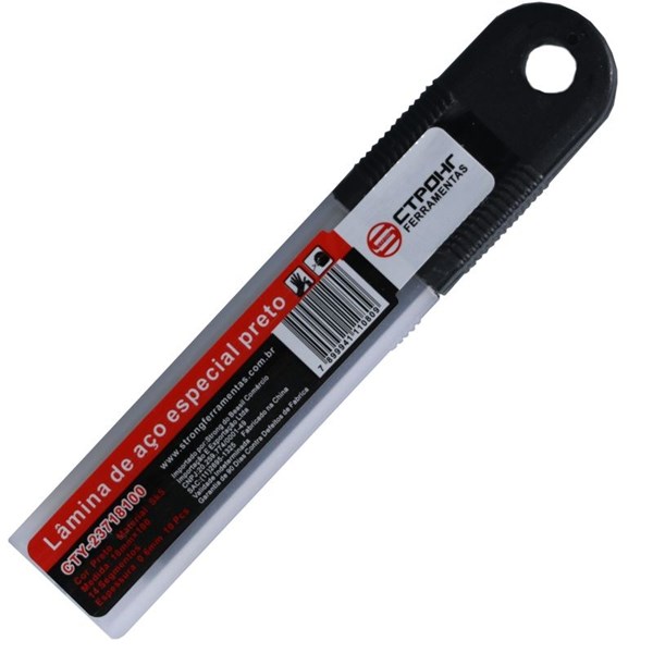 Lamina de Estilete – Aço Especial Preto - 18mm/0.6 - Kit 10 Peças