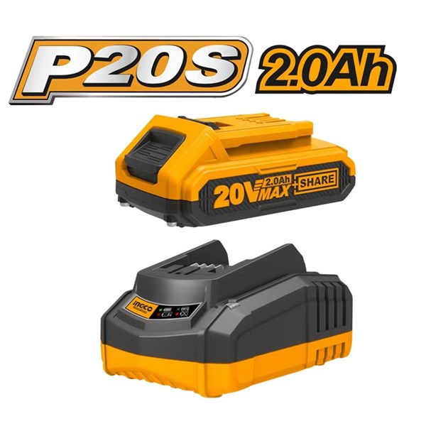 PARAFUSADEIRA E FURADEIRA INGCO COM IMPACTO 3/8” À BATERIA ÍON-LÍTIO 20V - COD. CIDLI2002-9