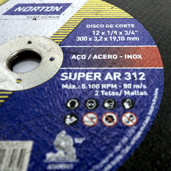 Disco de Corte AR312 - 300 x 3,2 x 19,05 - Norton - AR312