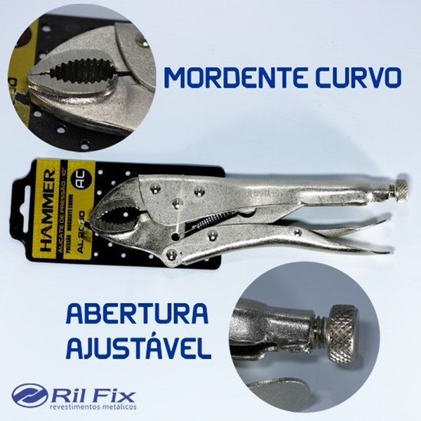 Alicate de Pressão 10 Polegadas mordente curvo - Hammer - Cod. GYAL2000