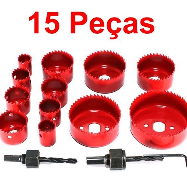 Jogo de Serra Copo de Aço Carbono CTK050 CTPOHR - Kit 15 peças - CTK05019076