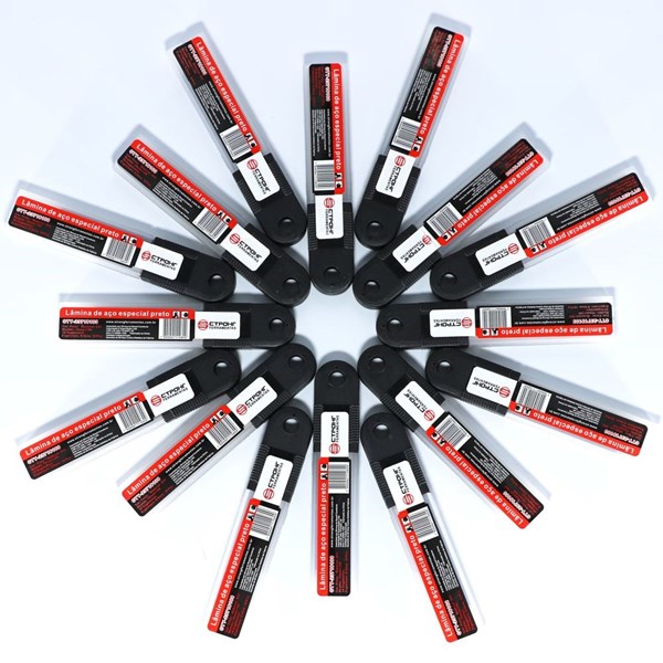 Lamina de Estilete – Aço Especial Preto - 18mm/0.6 - Kit 10 Peças