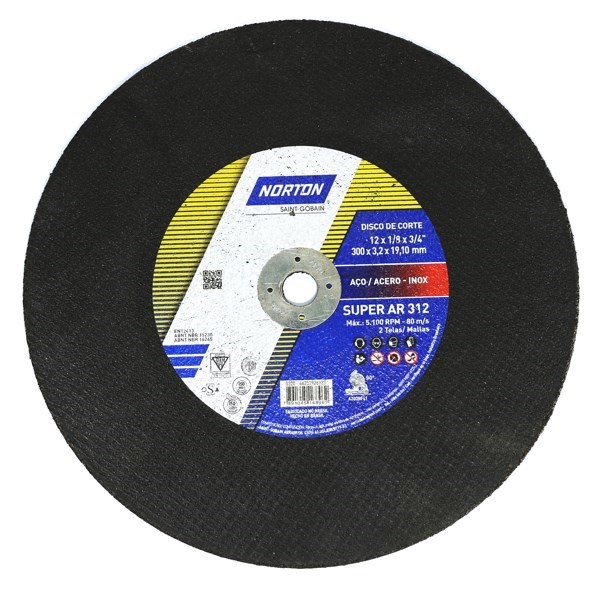 Disco de Corte AR312 - 300 x 3,2 x 19,05 - Norton - AR312