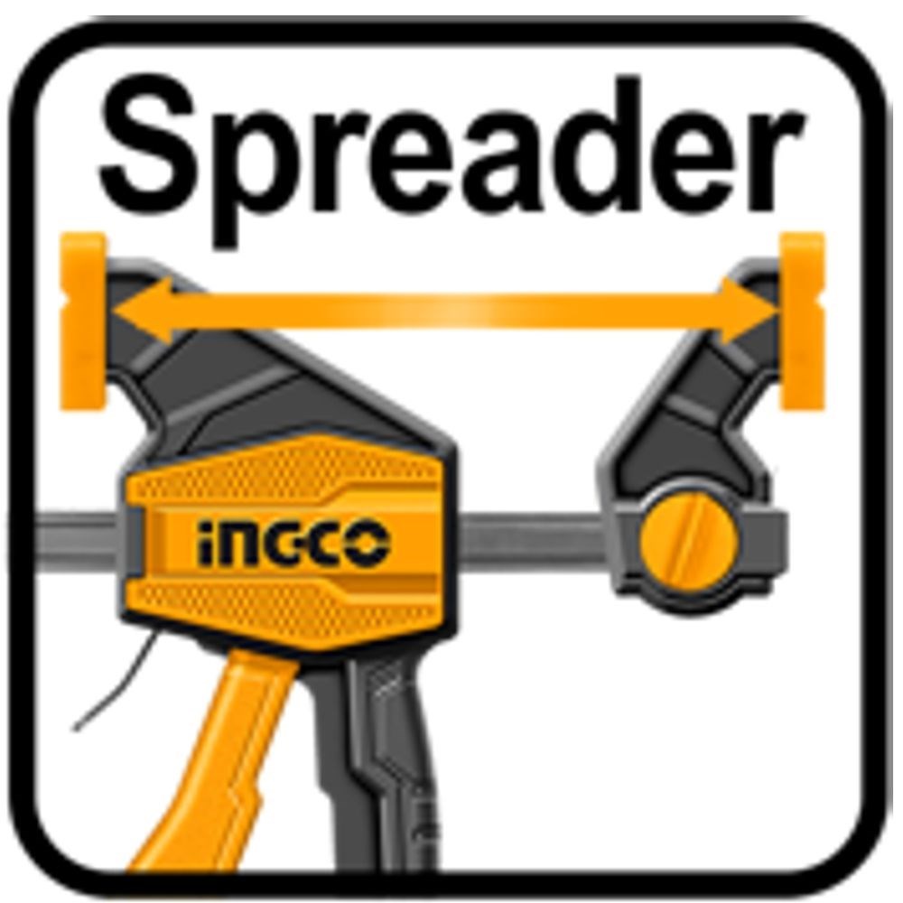 GRAMPO TIPO SARGENTO DE APERTO RÁPIDO INGCO 63X450MM (18") 60KG - COD. HQBC01603