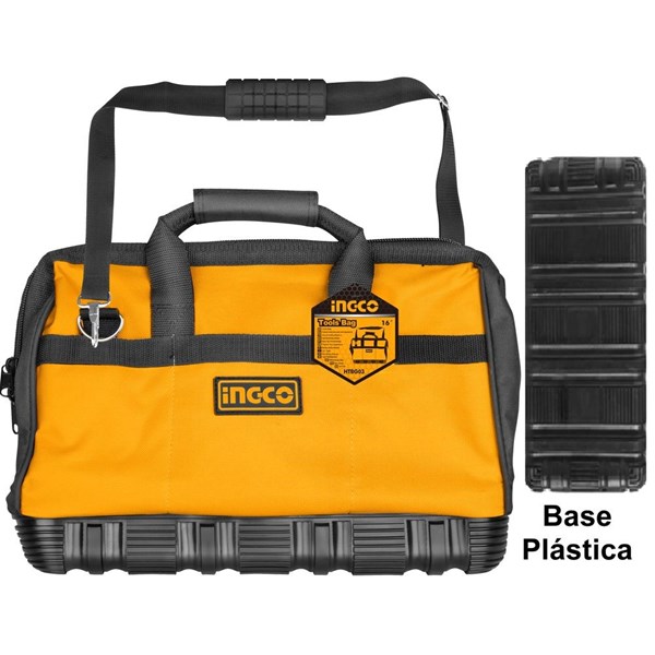 BOLSA PARA FERRAMENTAS INGCO  COM FUNDO EMBORRACHADO 16’’ 16 BOLSOS - COD. HTBG03