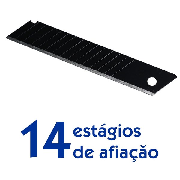 Lamina de Estilete – Aço Especial Preto - 18mm/0.6 - Kit 10 Peças
