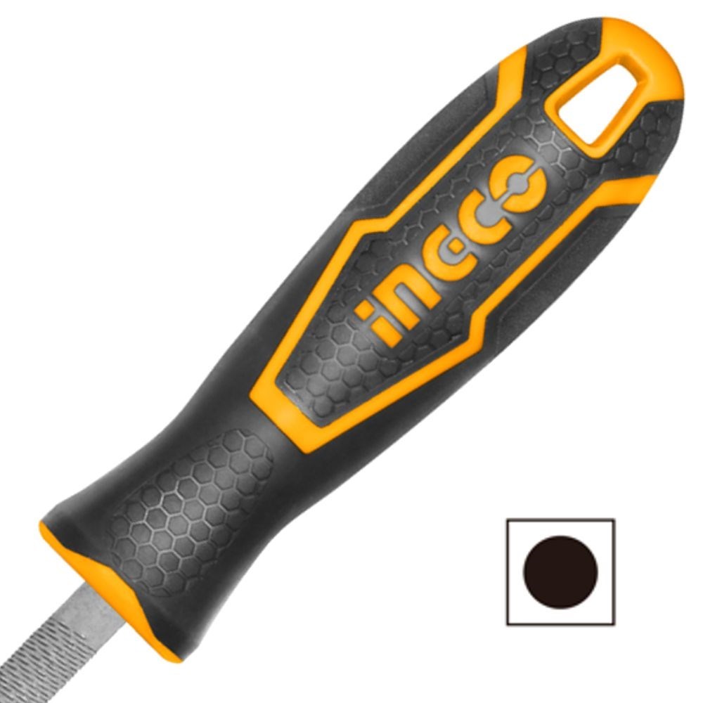 LIMA REDONDA MURÇA PICADO DUPLO INGCO COM CABO EMBORRACHADO 8" (200MM) - COD. HSRF088