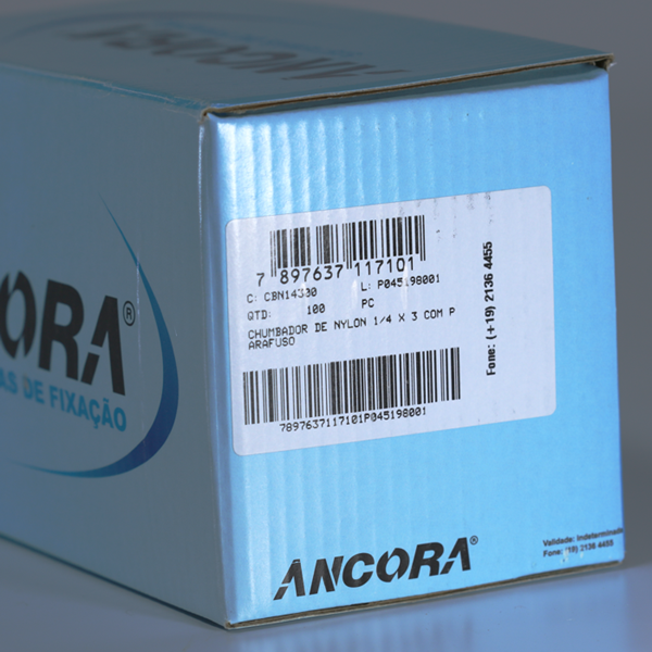 Chumbador Bucha Nylon Parabolt Parafuso CBN 1/4x3pol 100pç - Âncora