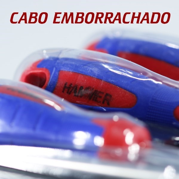 Jogo de Chaves de Fenda e Philips AC Emborrachada - 6 peças - Hammer - Cod. GYJFP610