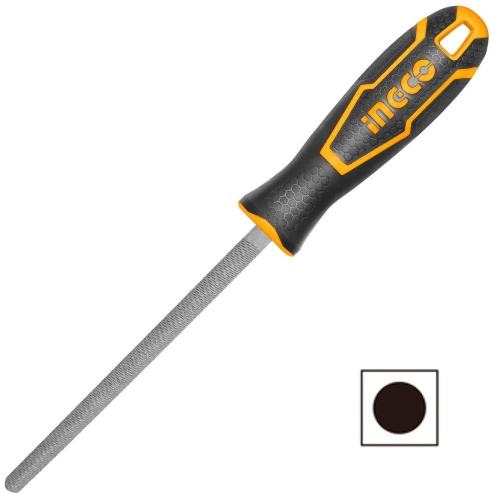 LIMA REDONDA MURÇA PICADO DUPLO INGCO COM CABO EMBORRACHADO 8" (200MM) - COD. HSRF088