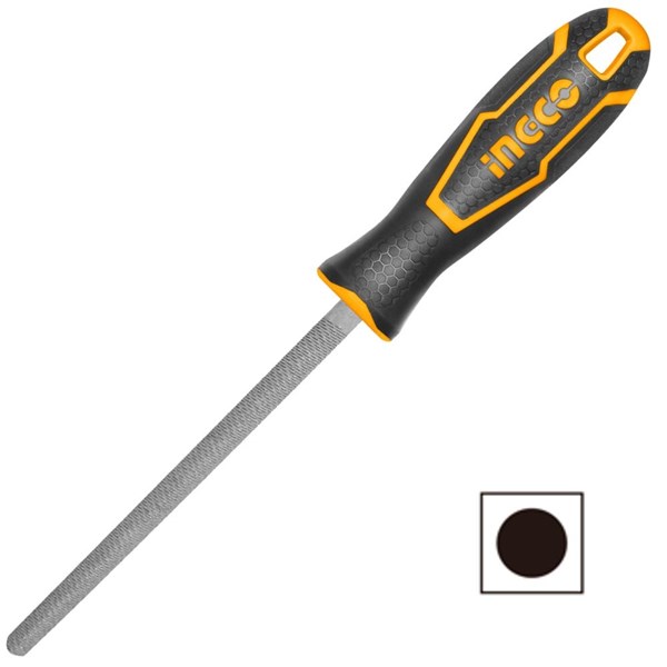 LIMA REDONDA MURÇA PICADO DUPLO INGCO COM CABO EMBORRACHADO 8" (200MM) - COD. HSRF088