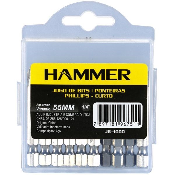 Jogo de Bits/Ponteiras - 55MM - HAMMER (10peças) - GYJB4000