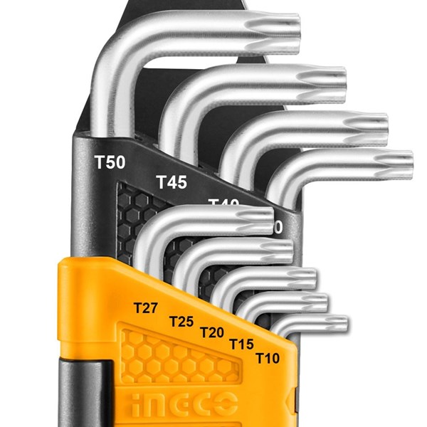 Jogo de chaves Tork Ingco T10 a T50 c/ 9 peças - Cod. HHK13091