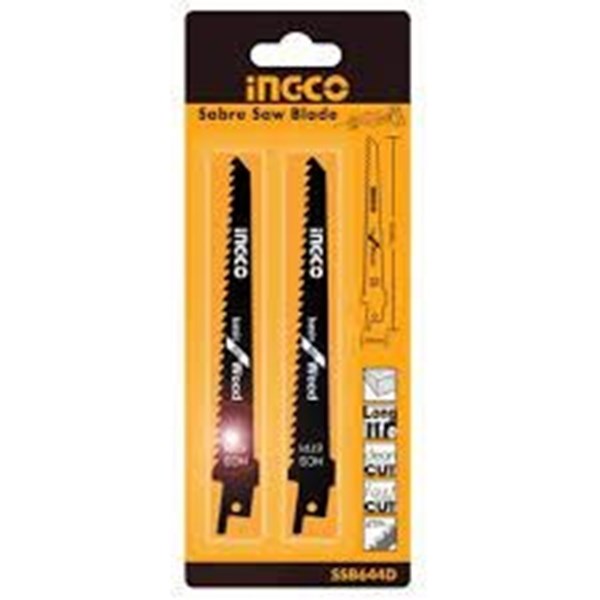 LÂMINAS PARA SERRA SABRE PARA MADEIRA INGCO COM 2 PEÇAS - COD. SSB644D