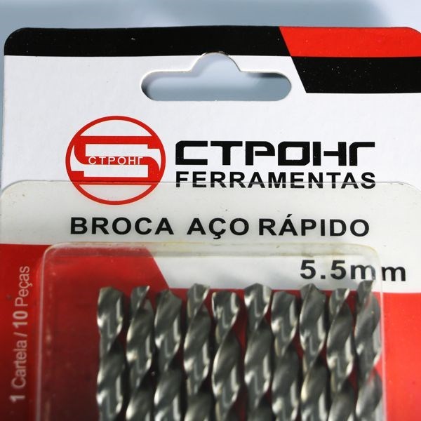Broca Aço Rápido 5,5mm  - CTPOHR- Kit 10 peças - Cod. CTC01700055
