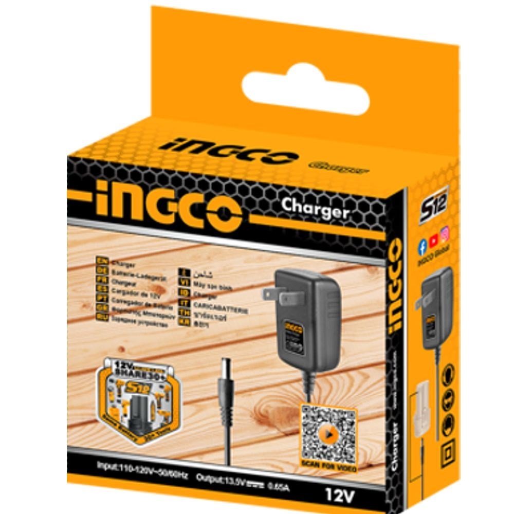 CARREGADOR DE BATERIA PALITO INGCO ÍON-LÍTIO 12V BIVOLT 110-240V - COD. FCLI12081-9