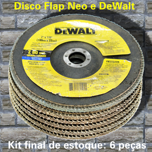 Disco Flap  7" x 7/8" (180mm x 22mm) - KIT com 6 peças (fim de estoque)
