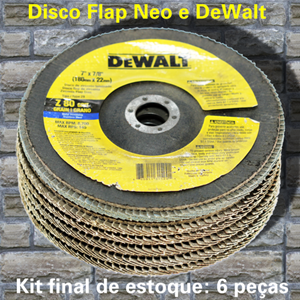 Disco Flap 7" x 7/8" (180mm x 22mm) - KIT com 6 peças (fim de estoque)
